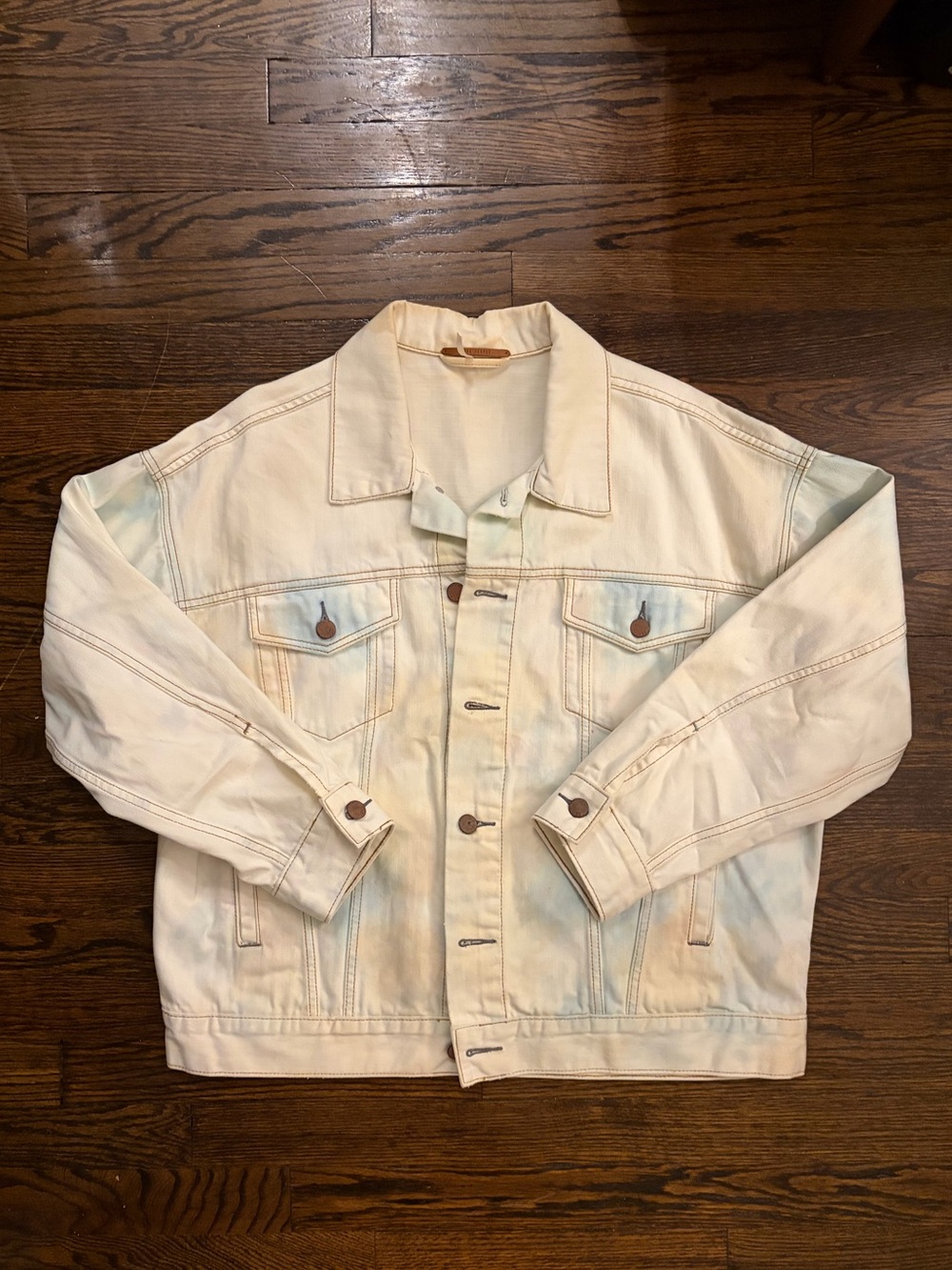 Free People Tie Dye Oversized Denim Jacket